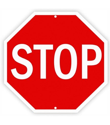 HEIOKEY Classic Black STOP Road Sign - 12
